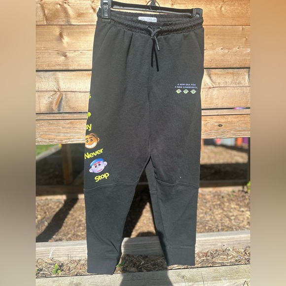 Zara Other - Zara Kids Black Cartoon Joggers with Tapered Ankles | Size 13-14
